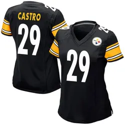 Nike Sebastian Castro Pittsburgh Steelers Women's Game Black Team Color Jersey