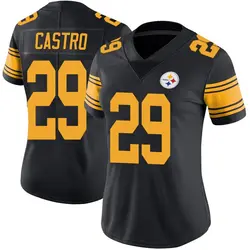 Nike Sebastian Castro Pittsburgh Steelers Women's Limited Black Color Rush Jersey